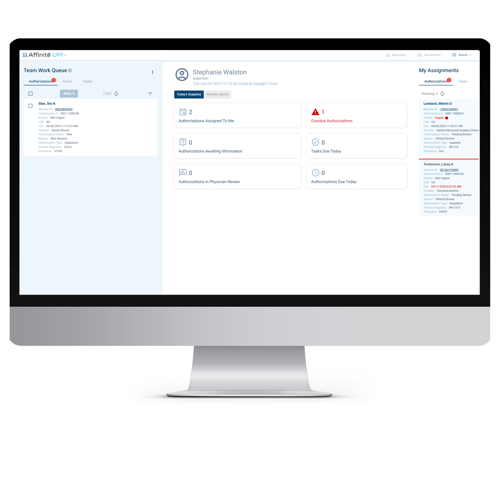 UM Clinical Review Display Screen